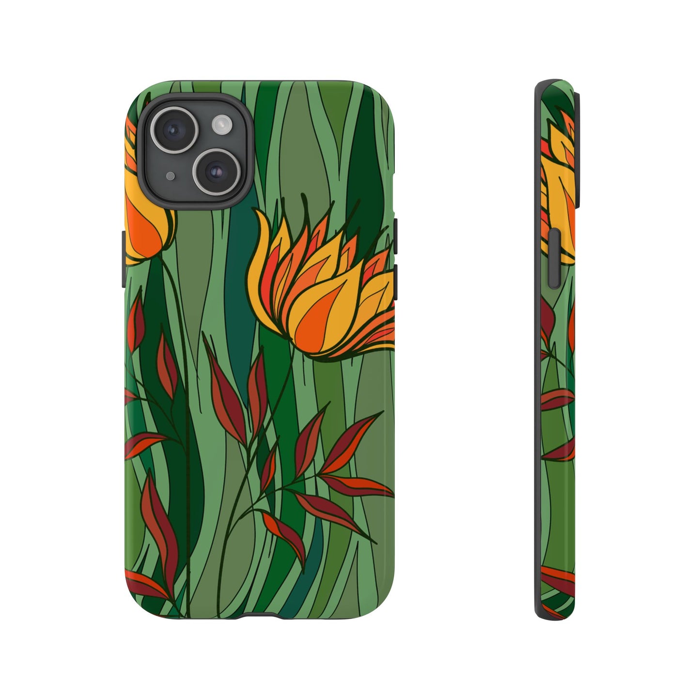 Vibrant Floral Phone Case, Nature-Inspired Tough Case, Eco-Friendly Cover, Unique Gift for Nature Lovers, Spring Decor