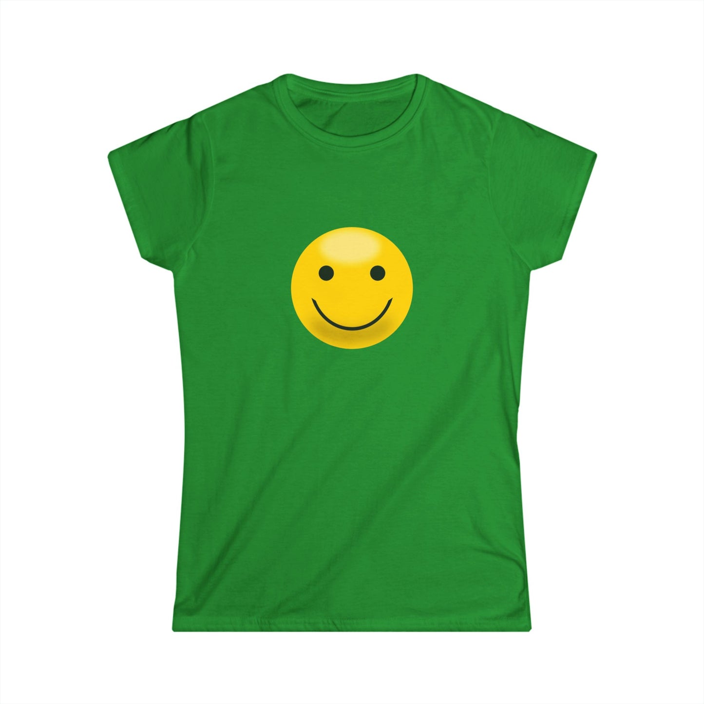 Smiley Face Women's Softstyle Tee, Casual T-Shirt, Happy Graphic Tee, Summer Shirt, Birthday Gift, Everyday Wear