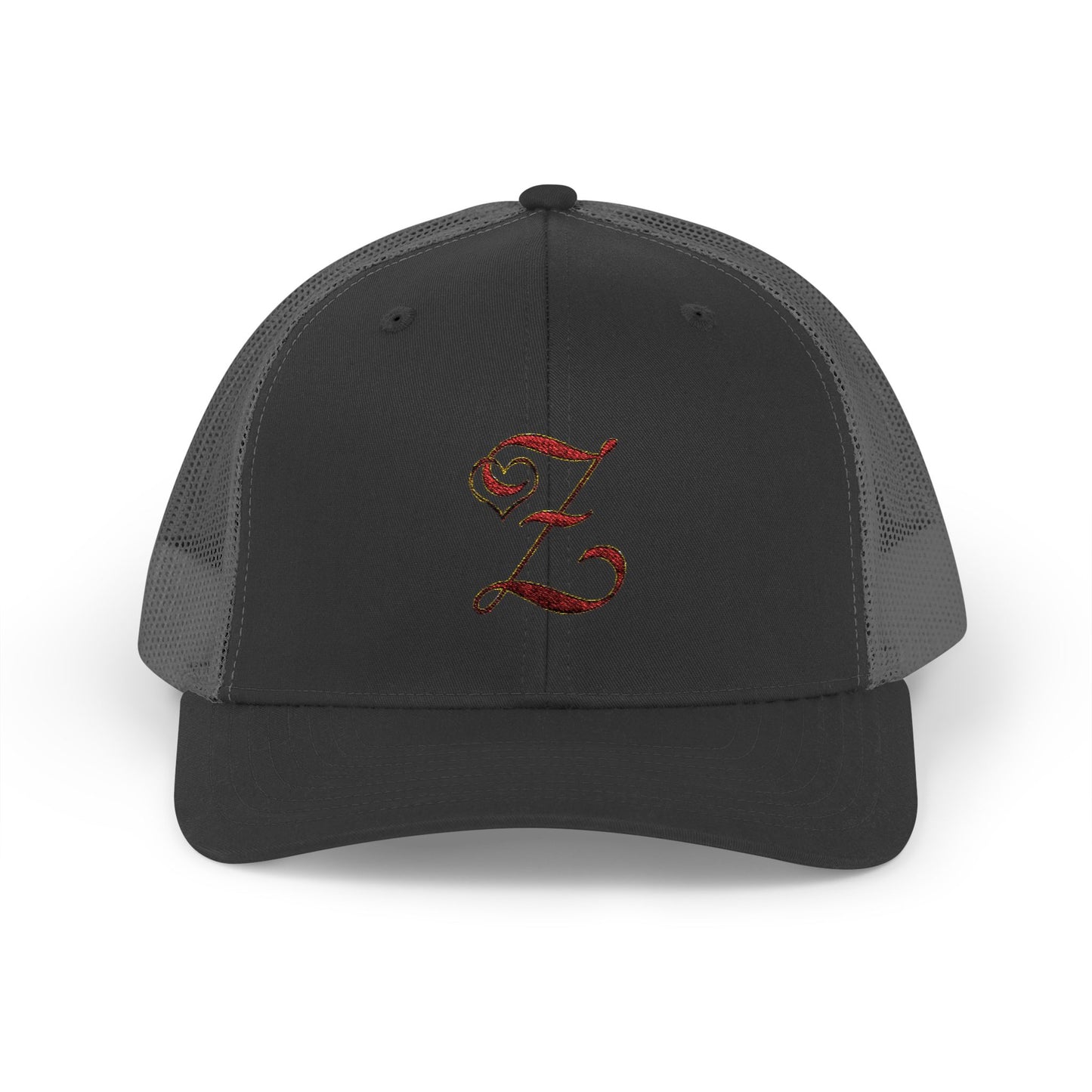 Embroidered 'Z' Snapback Trucker Cap — Vintage Monogram Initial Hat