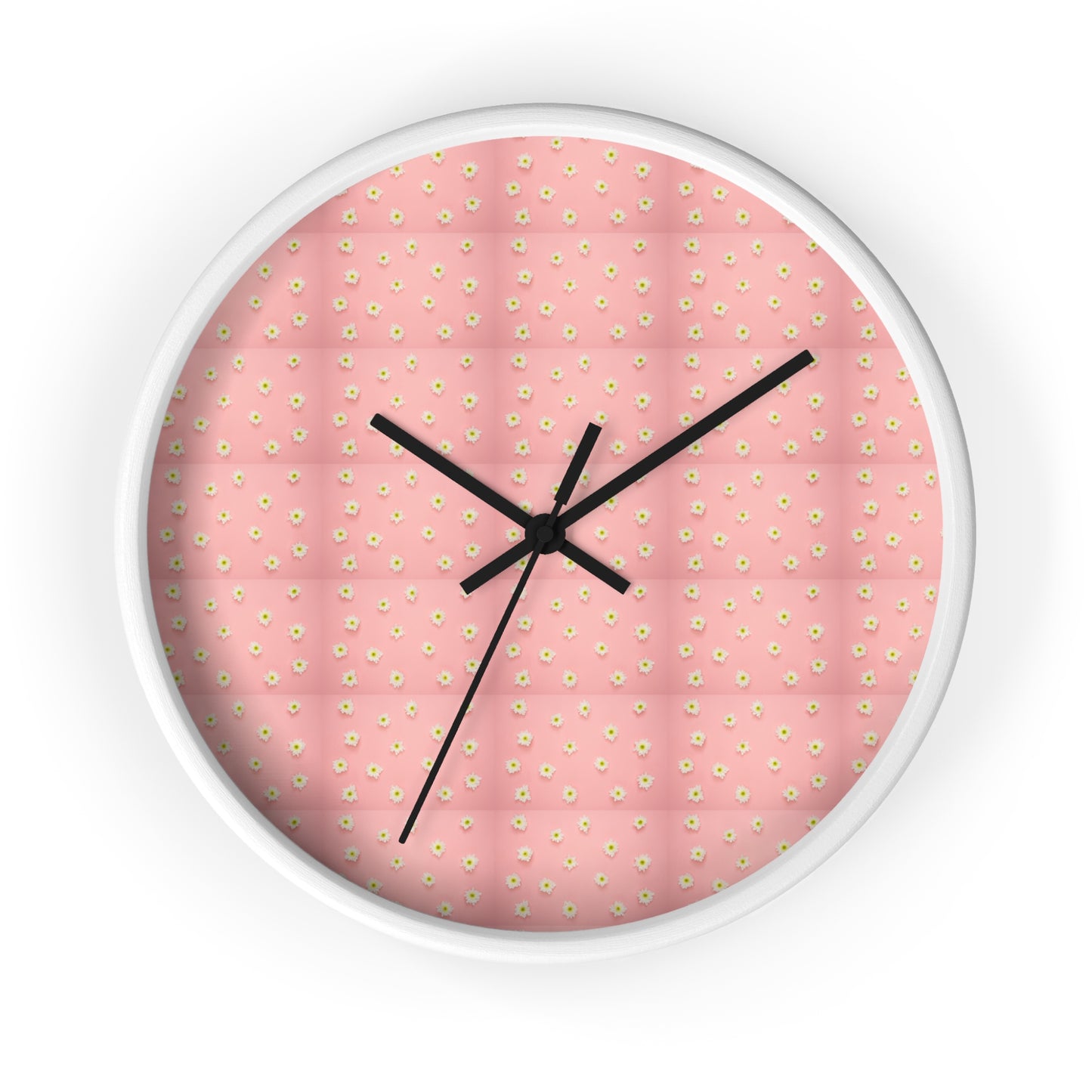 Charming Floral Wall Clock Pink Decor, Home Accessories, Gift for Her