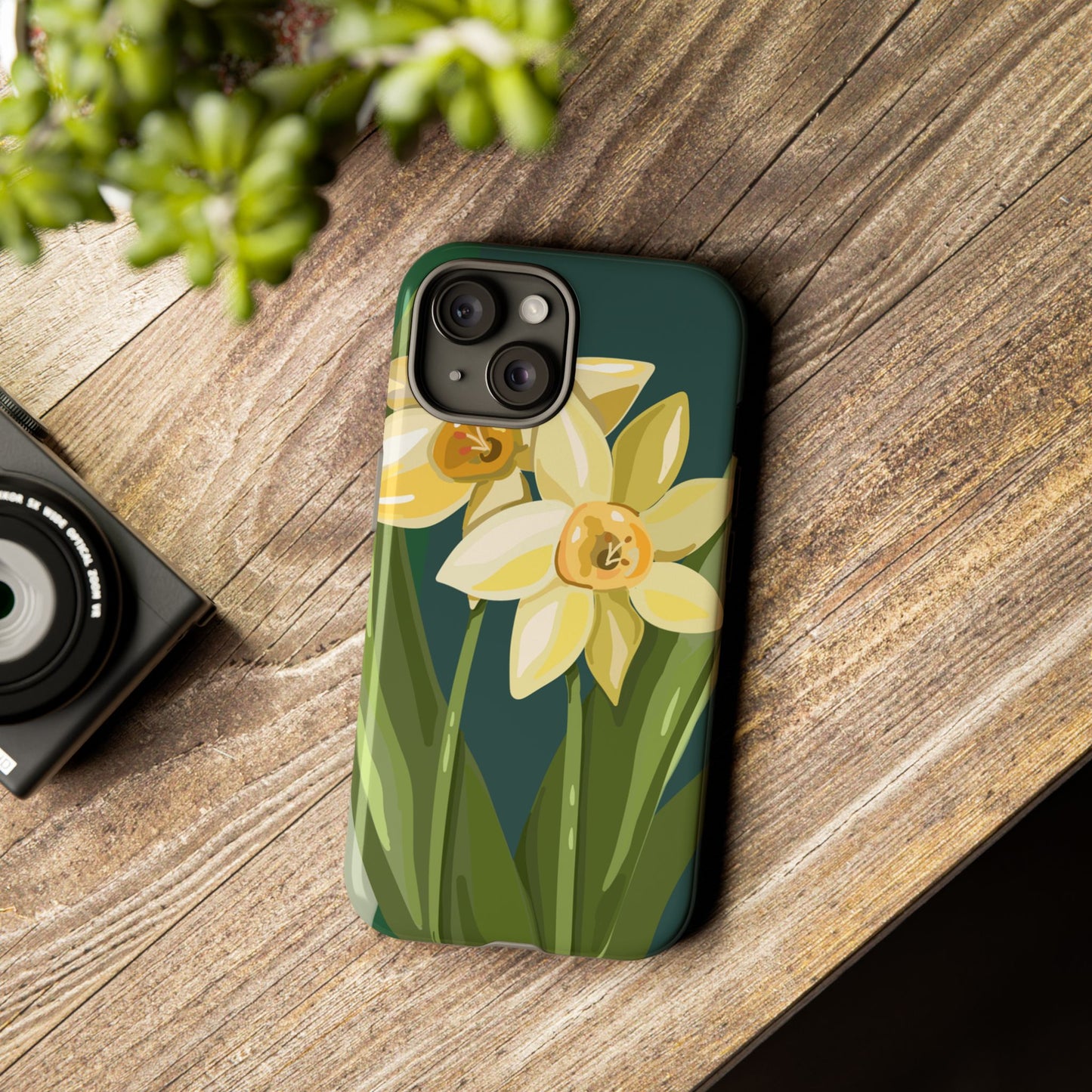 Floral Phone Case - Yellow Daffodil Design, Tough Phone Cover, Spring Decor, Floral Gift, Nature-Inspired Accessories