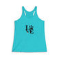Women's Love Paw Print Racerback Tank - Pet Lover's Gym Top, Gift for Dog Moms, Workout Shirt, Animal Lover Apparel, Birthday Gift
