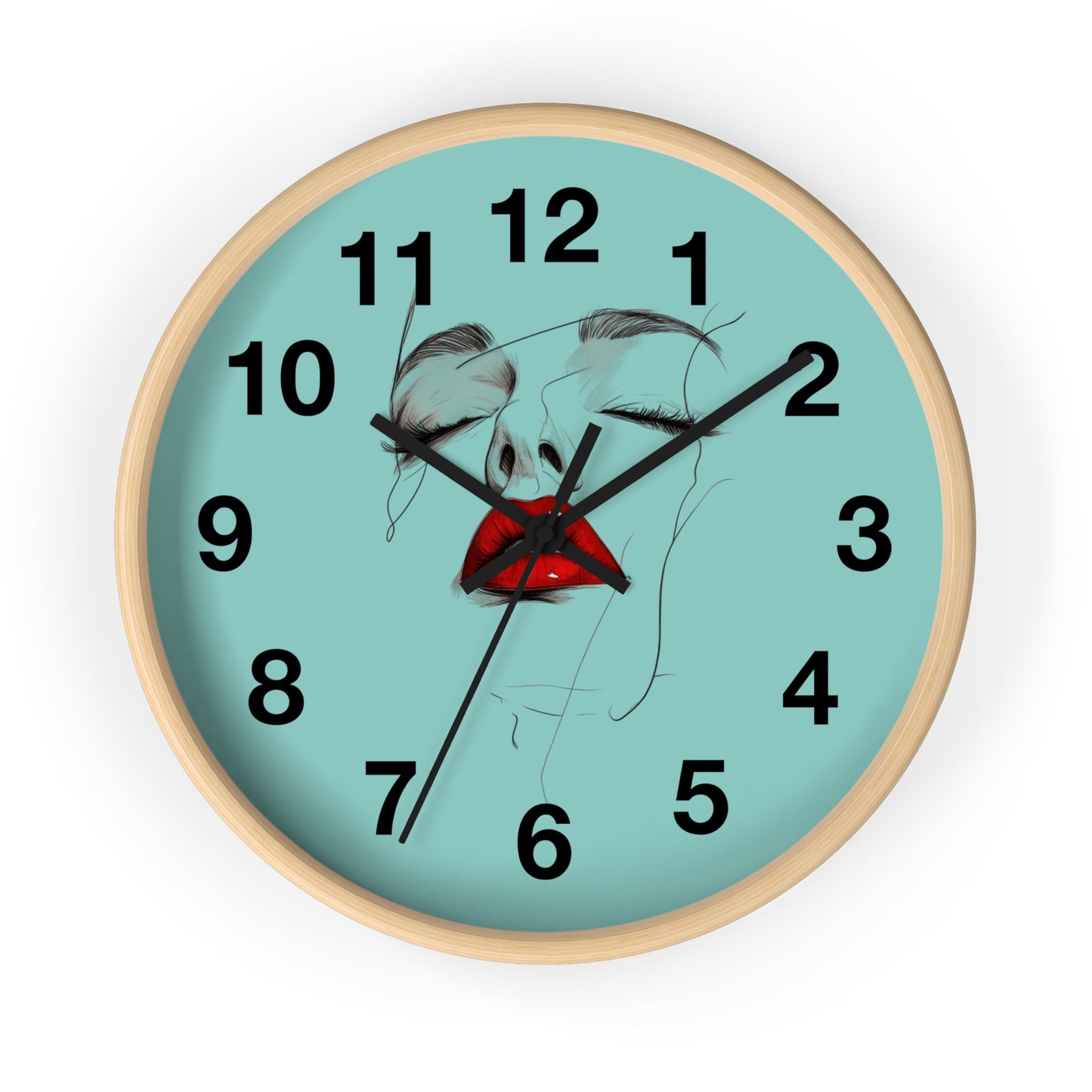 Modern Art Wall Clock - Abstract Lips Design, Home Decor, Gift for Her, Unique Wall Decor, Feminine Artwork, Stylish Timepiece