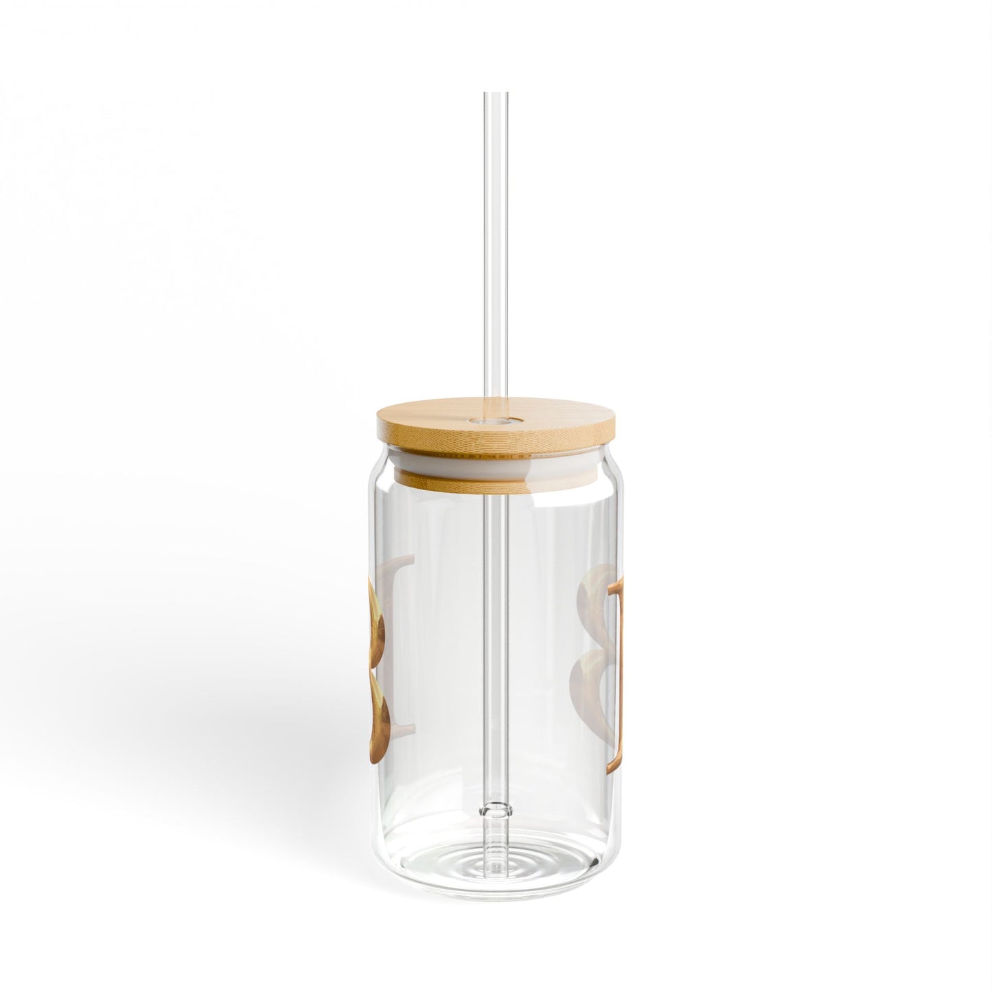 Personalized Sipper Glass, Customizable Drinkware Letter B