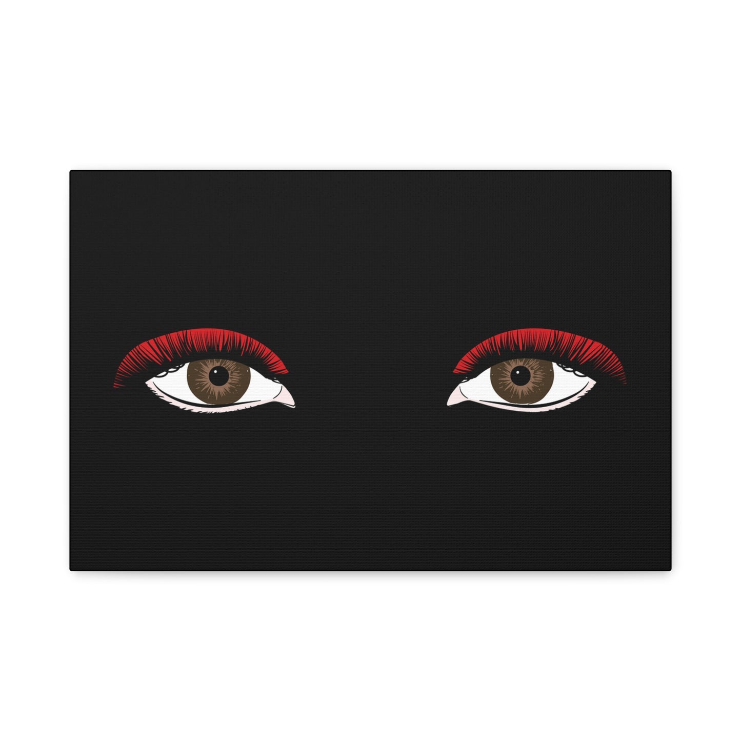 Red Lashes Wall Art Canvas — Glam Eyes Makeup Decor