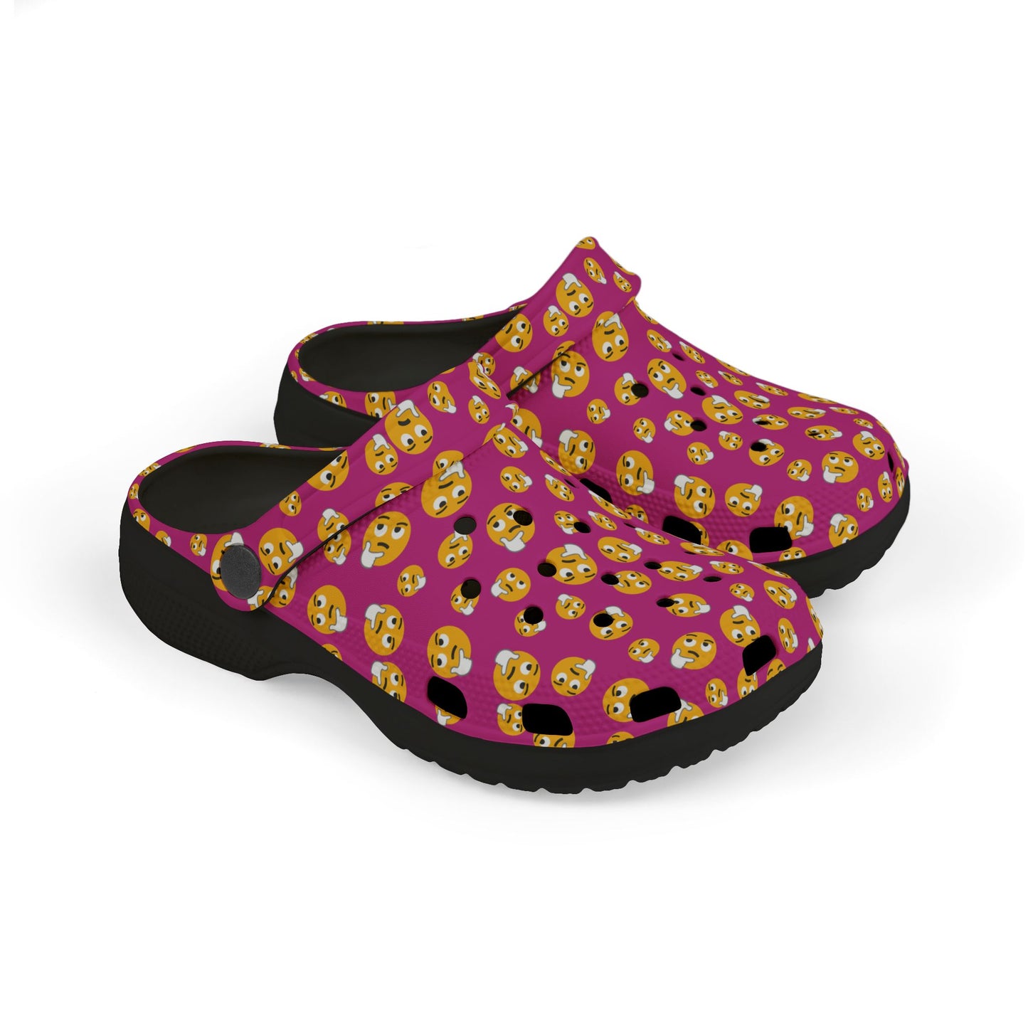 Playful Kids' EVA Foam Clogs with Emoji Design, Comfortable Summer Footwear, Fun Play Shoes, Emoji Clogs for Kids, Perfect for Beach or Home