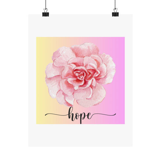 Hope Floral Matte Vertical Posters | Inspirational Wall Art, Flower Decor