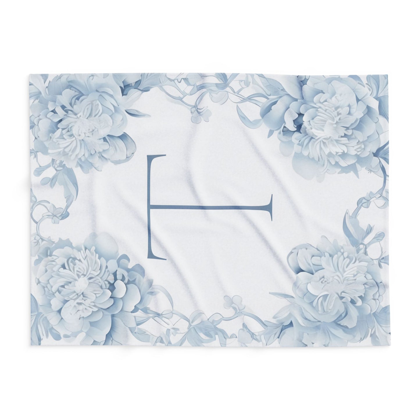 Personalized Floral Initial Arctic Fleece Blanket, Cozy Home Decor, Gift for Her, Nursery Accent, Wedding Present, Monogrammed Throw