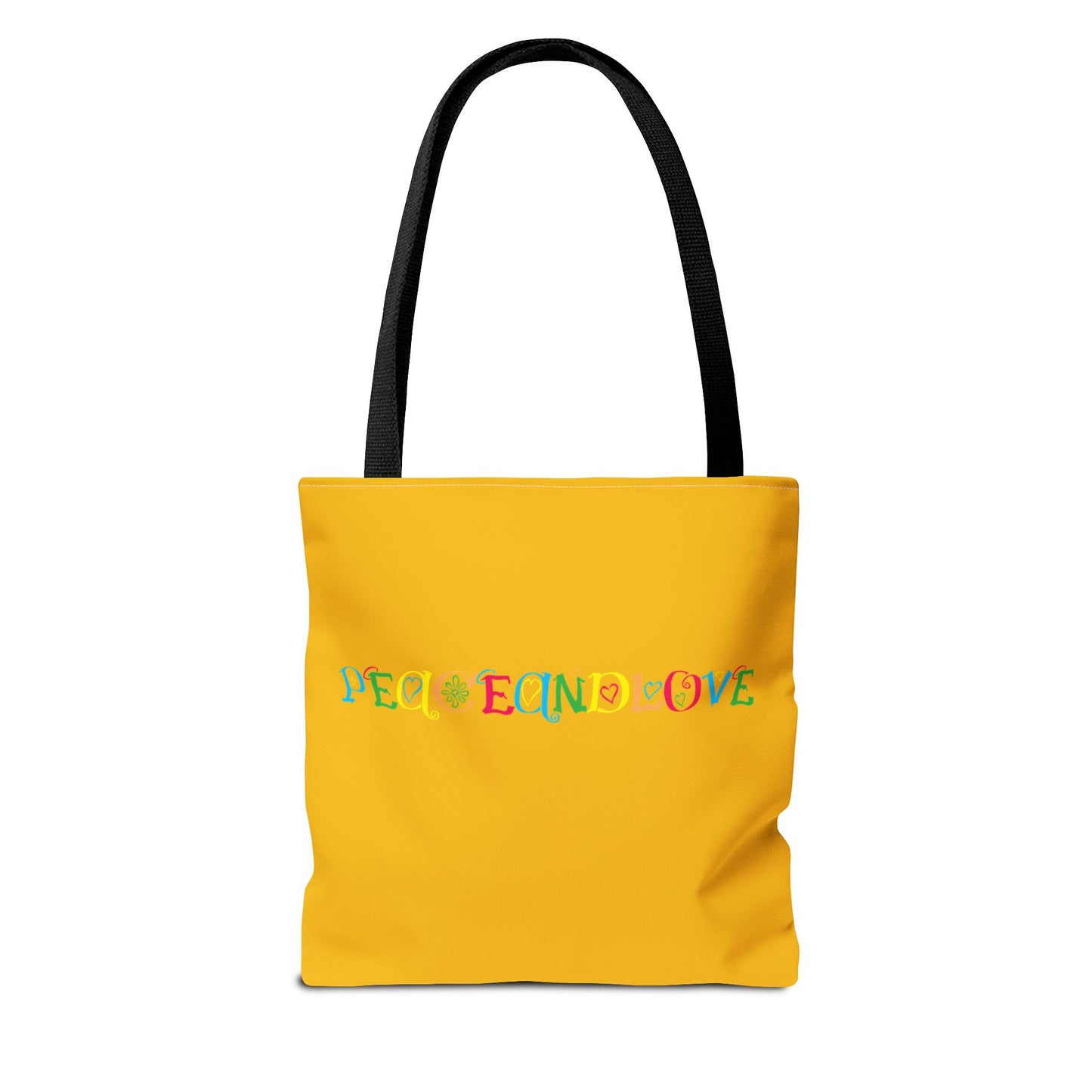 Colorful Peace and Love Tote Bag | Eco-Friendly Shopping Bag, Beach Tote, Gift for Friends, Everyday Carryall