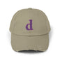 Distressed Cap with Purple Letter 'd' - Casual Street Style Hat for Everyday Wear, Gift for Dad, Unisex Fashion Accessory, Trendy [...]