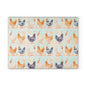 Chicken Pattern Glass Cutting Board — Watercolor Farmhouse Kitchen Decor