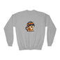 Cool Tiger Youth Crewneck Sweatshirt, Cute Animal Apparel, Teen Style, Gift for Kids, Casual Wear