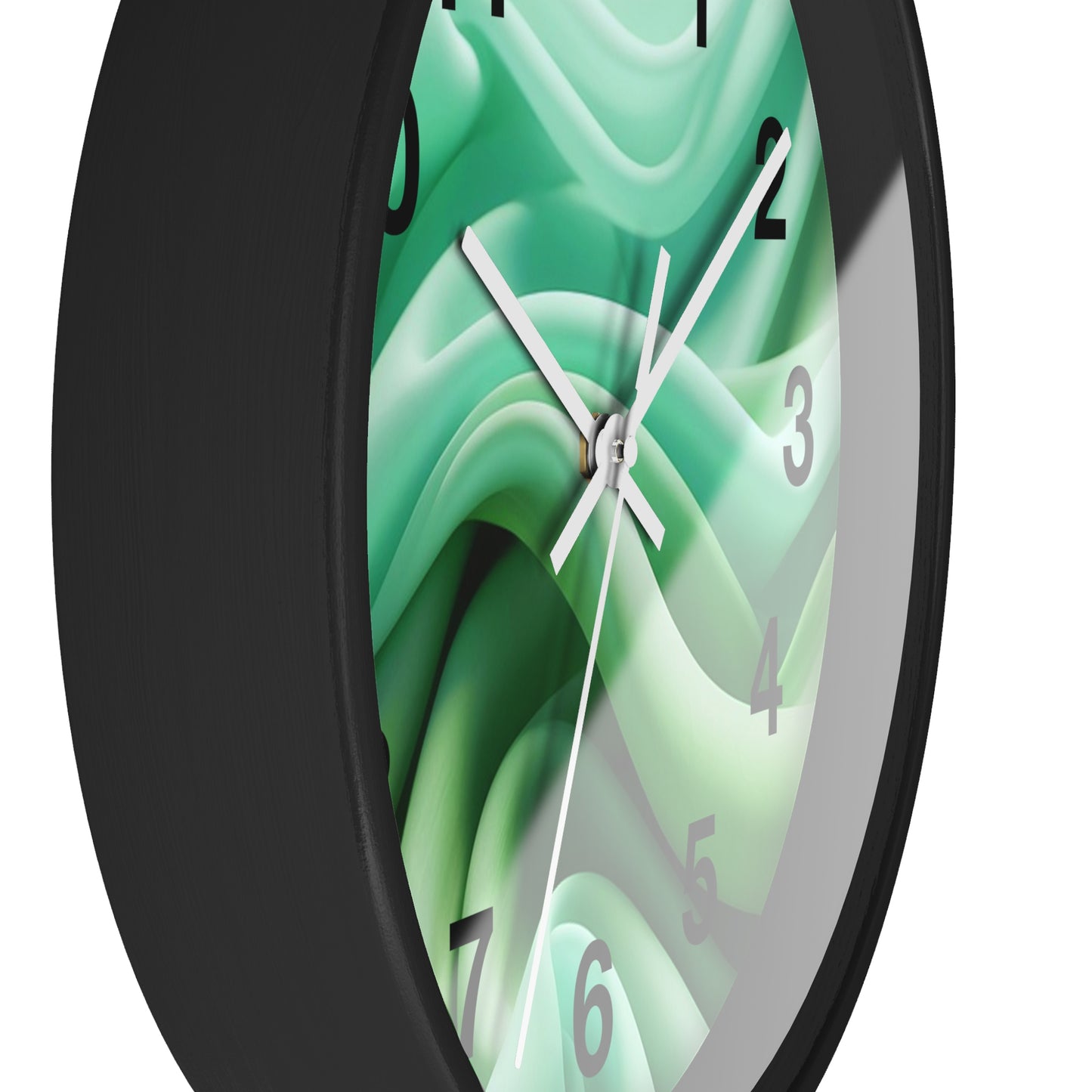Serene Abstract Green Wall Clock, Modern Home Decor, Relaxing Timepiece, Gifts for Nature Lovers, Minimalist Wall Art