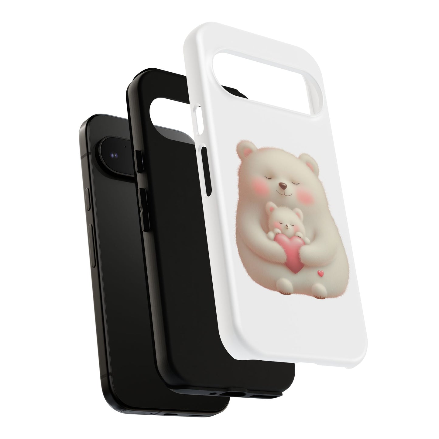 Cute Bear Phone Case, Tough Cases, Animal Lover Gift, Kids Accessories, Mother’s Day, Heartwarming Design