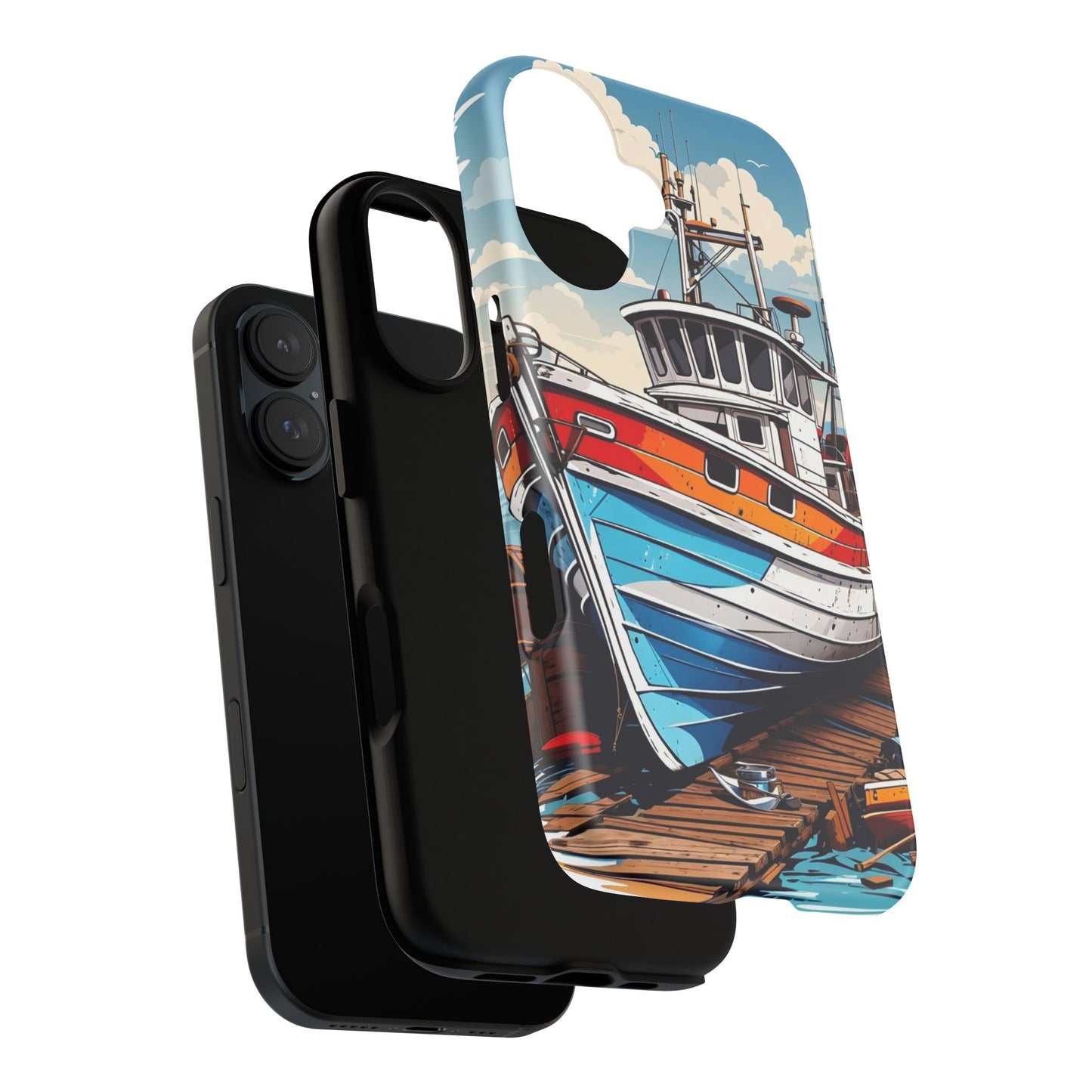 Colorful Fishing Boat Phone Case | Nautical Gift, Marine Design, Coastal Aesthetic, Summer Vibes, Sea Lover's Accessory