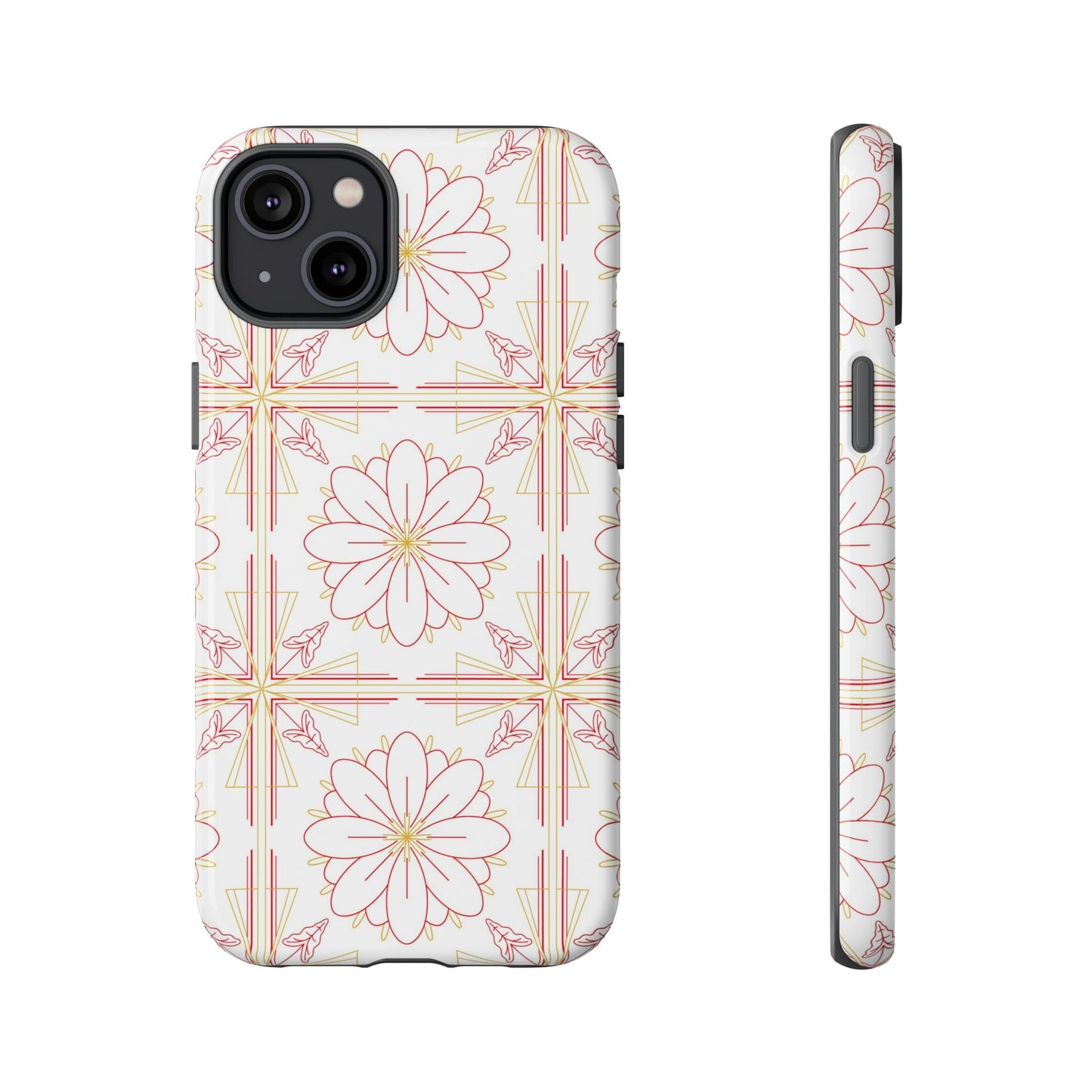 Floral Pattern Phone Case - Stylish Tough Case, Flower Design, Cute Mobile Cover, Phone Accessory, Gift for Her, Spring Style