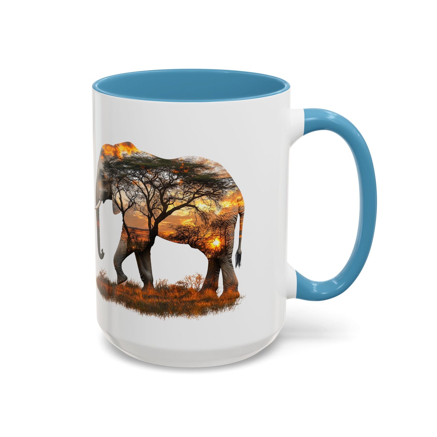Elegant Elephant Accent Coffee Mug - Nature Lover Gift, Animal Lover Mug, Unique Home Decor, Wildlife Conservation, Travel Mug