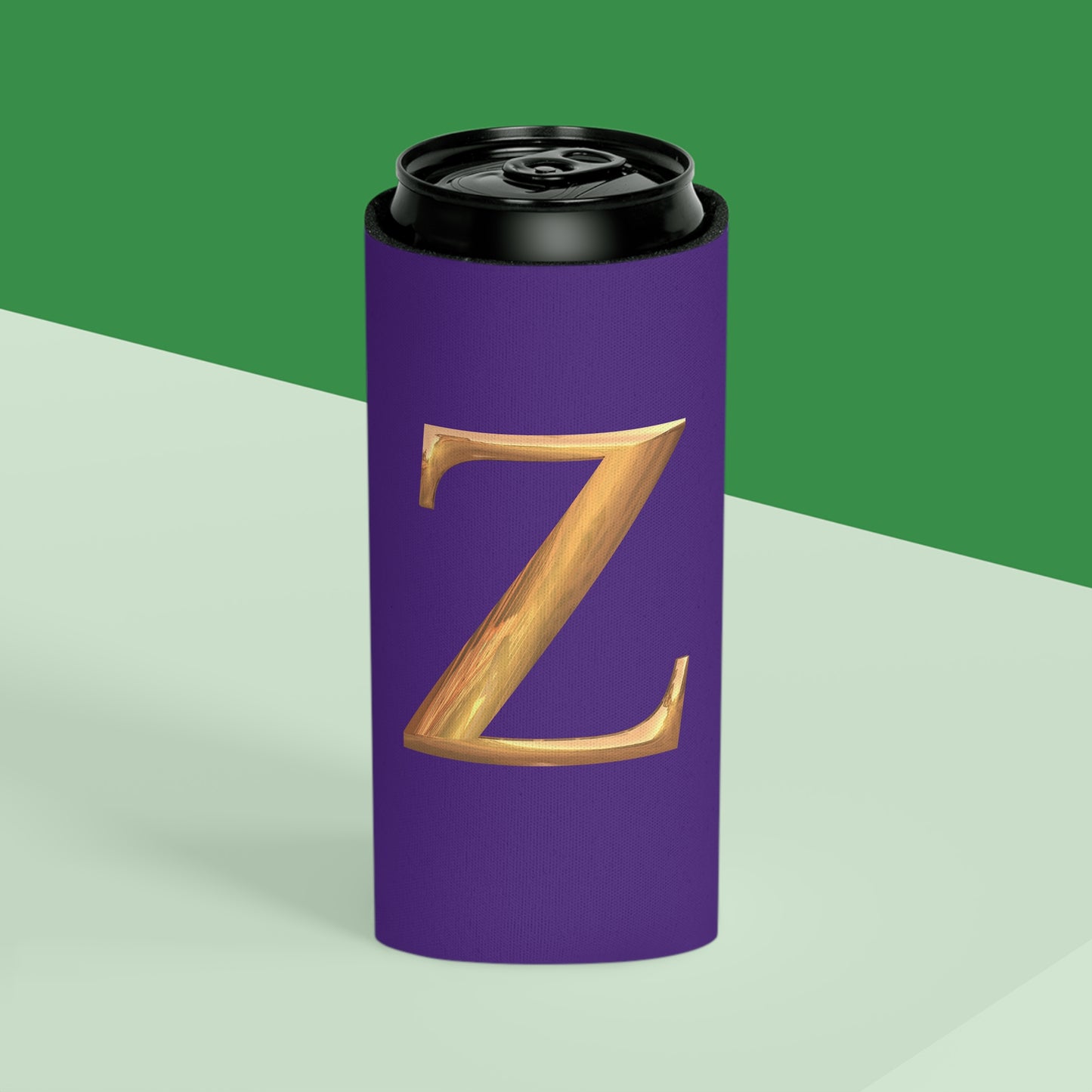Stylish Monogram Z Can Cooler | Personalized Gift, Party Favor, Tailgate Gear, Outdoor Events, Custom Drink Holder
