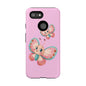 Cute Butterfly Phone Case, Tough Phone Cover, Girly Phone Accessory, Unique Gift for Her, Kids Phone Case, Floral Design Case
