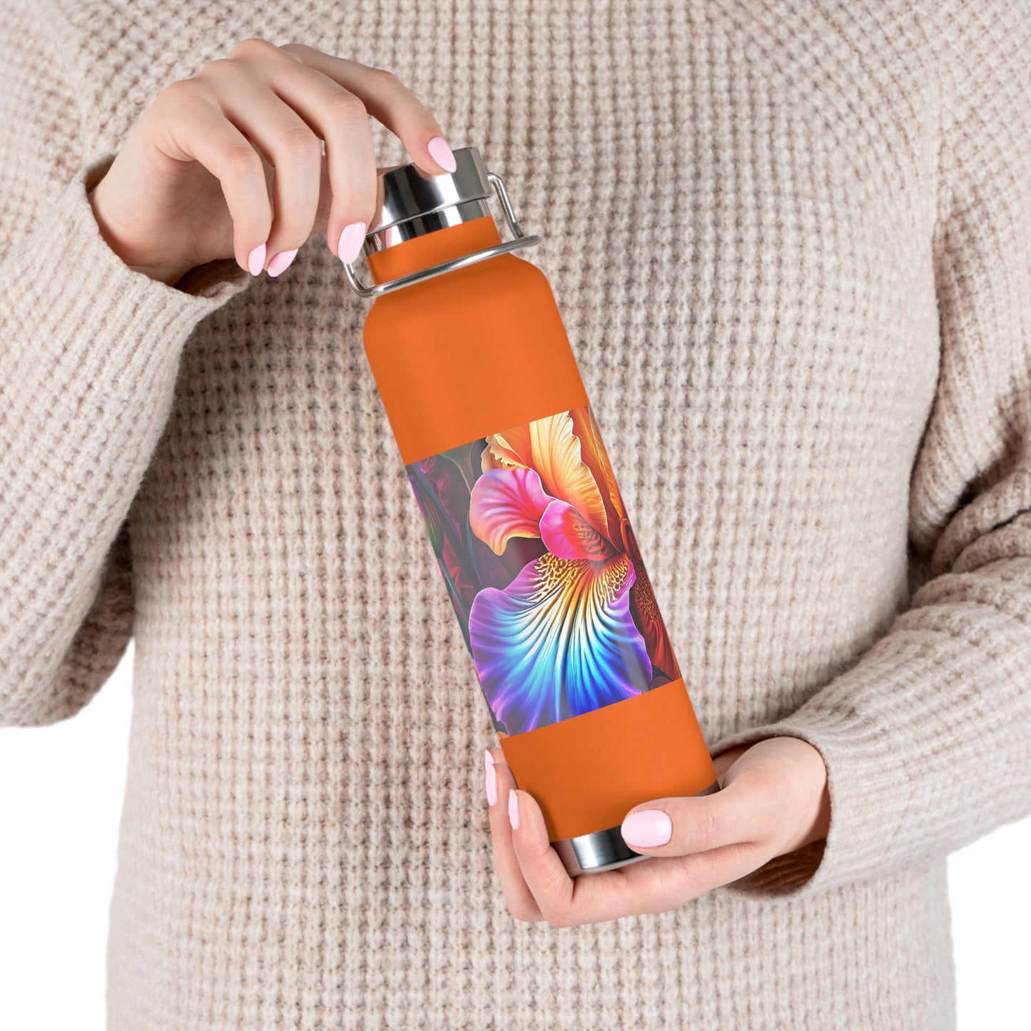 Astrological Copper Insulated Bottle, Cosmic Travel Mug, Horoscope Water Bottle, Starry Flask, Unique Gift for Astrology Lovers