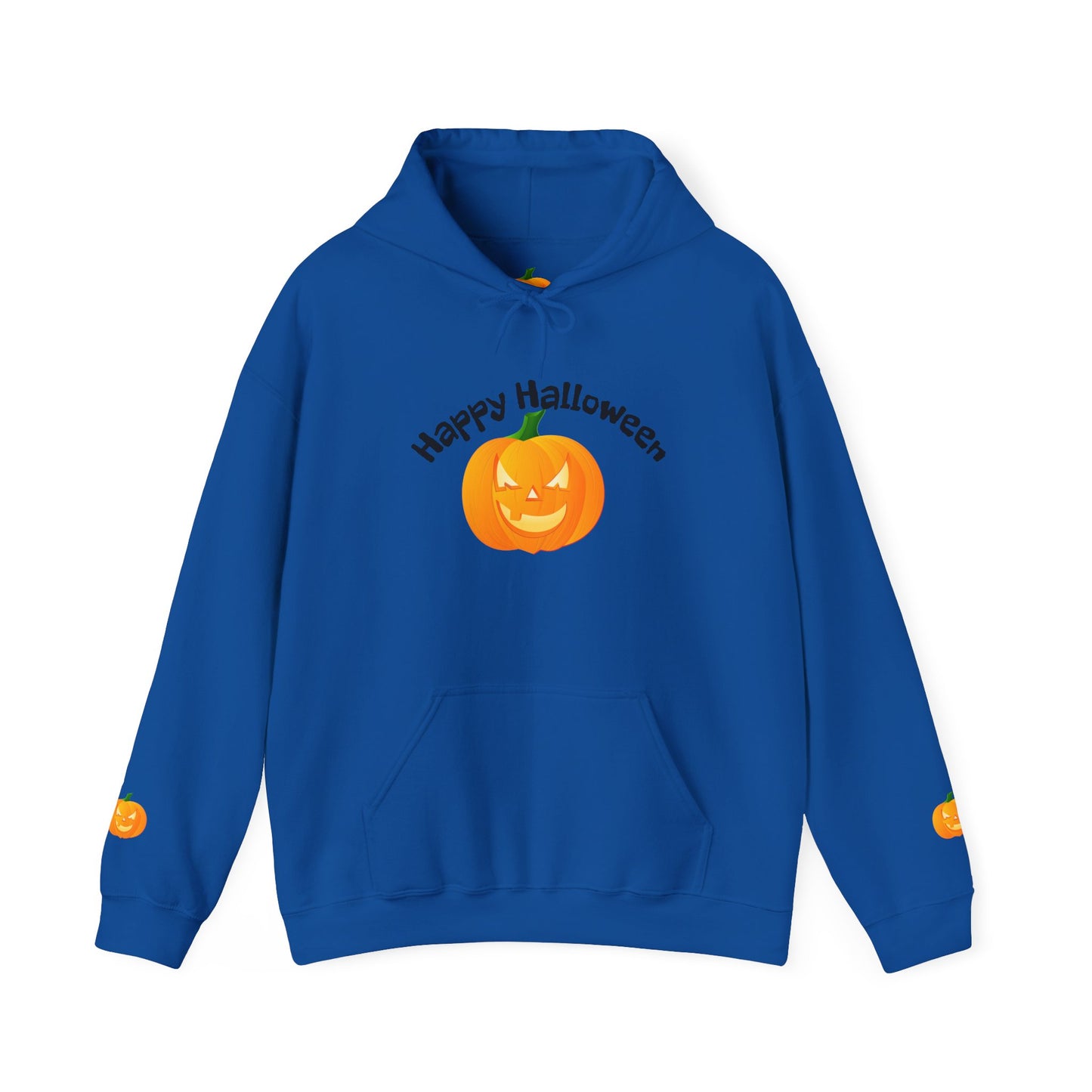 Halloween Pumpkin Hoodie with 'Happy Halloween' Design, Cozy Unisex Sweatshirt for Fall Celebrations, Perfect for Halloween Parties, [...]