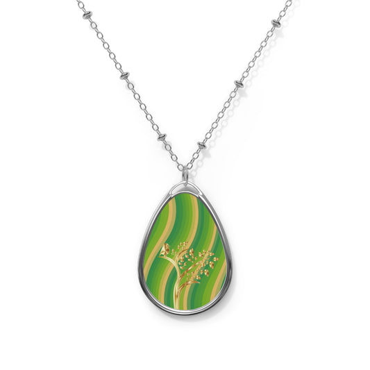 Nature-Inspired Oval Necklace, Boho Jewelry