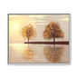Framed Matte Canvas Wall Art — Golden Autumn Trees Reflection