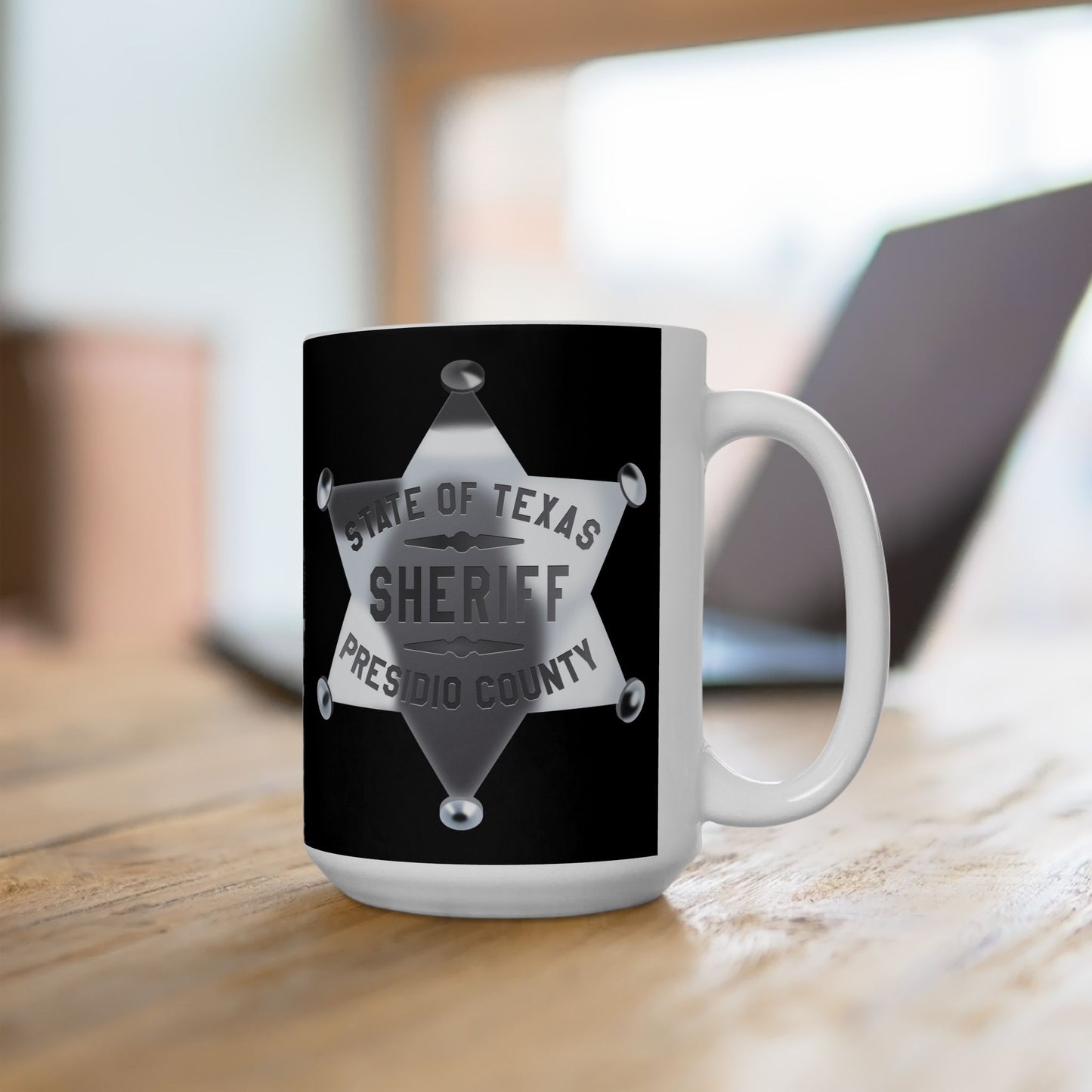 Sheriff's Office Ceramic Mug, Law Enforcement Gift, Sheriff Star Coffee Cup, Police Support Mug, Funny Sheriff Present