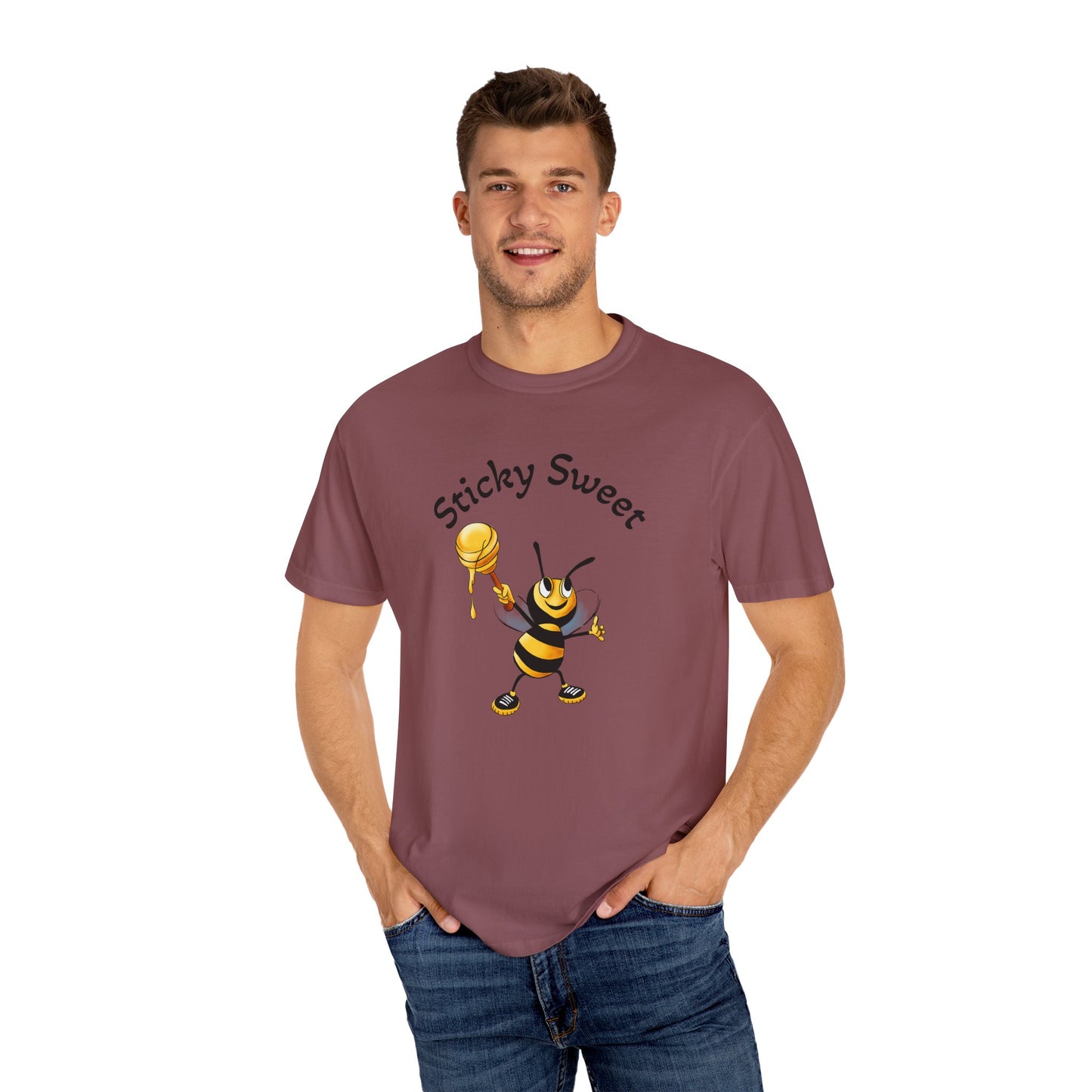 Bee-Themed Unisex T-Shirt - "Sticky Sweet" Graphic