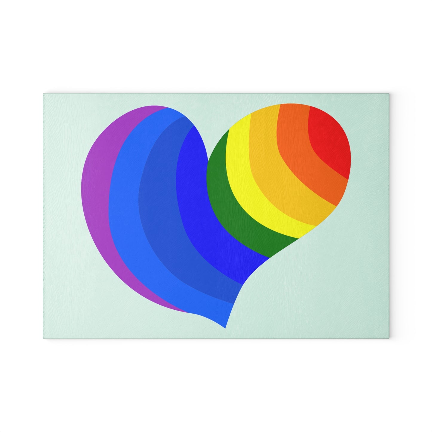 Colorful Heart Glass Cutting Board | LGBTQ+ Decor, Kitchen Gift, Rainbow Home Accent, Wedding Shower Gift, Charcuterie Board