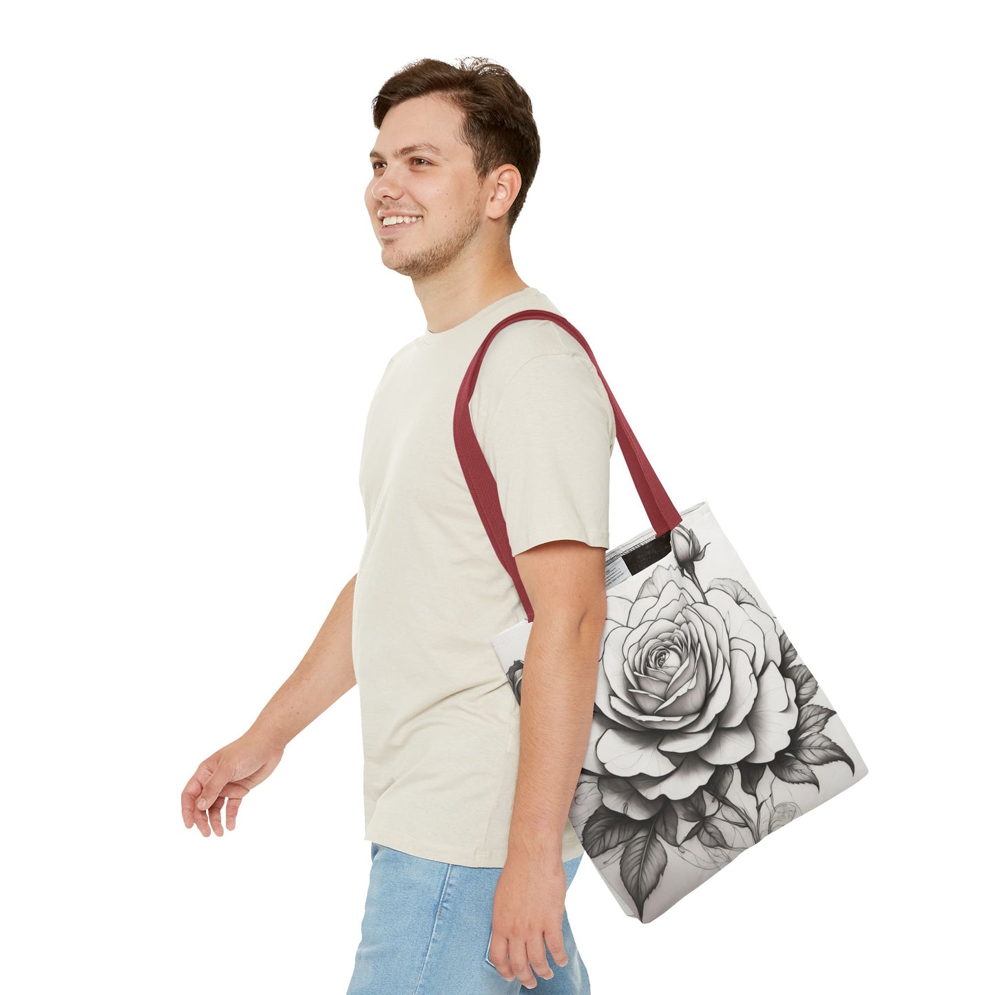 Elegant Floral Tote Bag, Garden Lover Gift, Shopping Bag, Art Print Tote, Mother's Day Gift, Eco-Friendly Canvas Bag