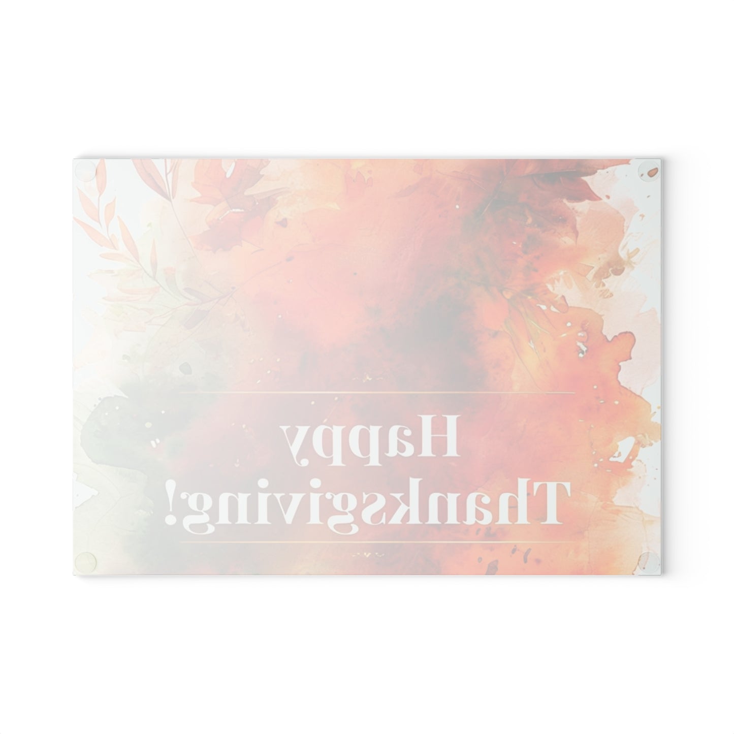 Thanksgiving Glass Cutting Board with Vibrant Autumn Design