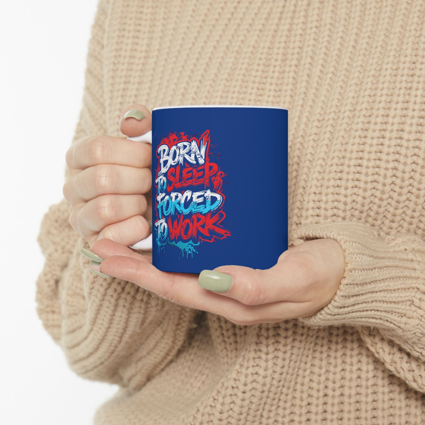 Ceramic Mug — Patriotic Retro Neon "God Bless America" Coffee Cup