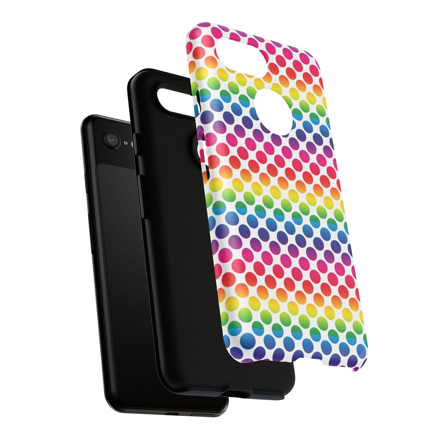 Rainbow Dot Phone Case, Colorful Phone Cover, Fun Phone Accessory, Gift for Friends, Trendy Mobile Case