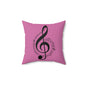 Musical Notes Pillow - Cozy Home Decor, Gift for Music Lovers, Birthday, Music Themed Decoration, Soft Square Cushion