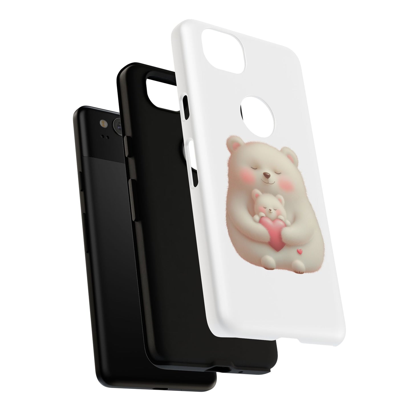 Cute Bear Phone Case, Tough Cases, Animal Lover Gift, Kids Accessories, Mother’s Day, Heartwarming Design
