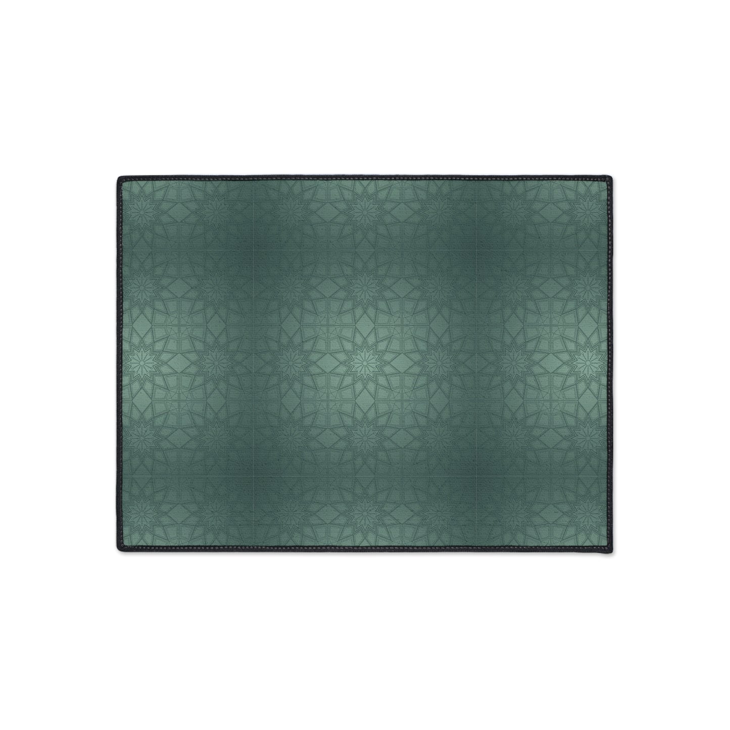 Heavy-Duty Floor Mat — Teal Geometric Anti-Fatigue Rug for Kitchen & Garage