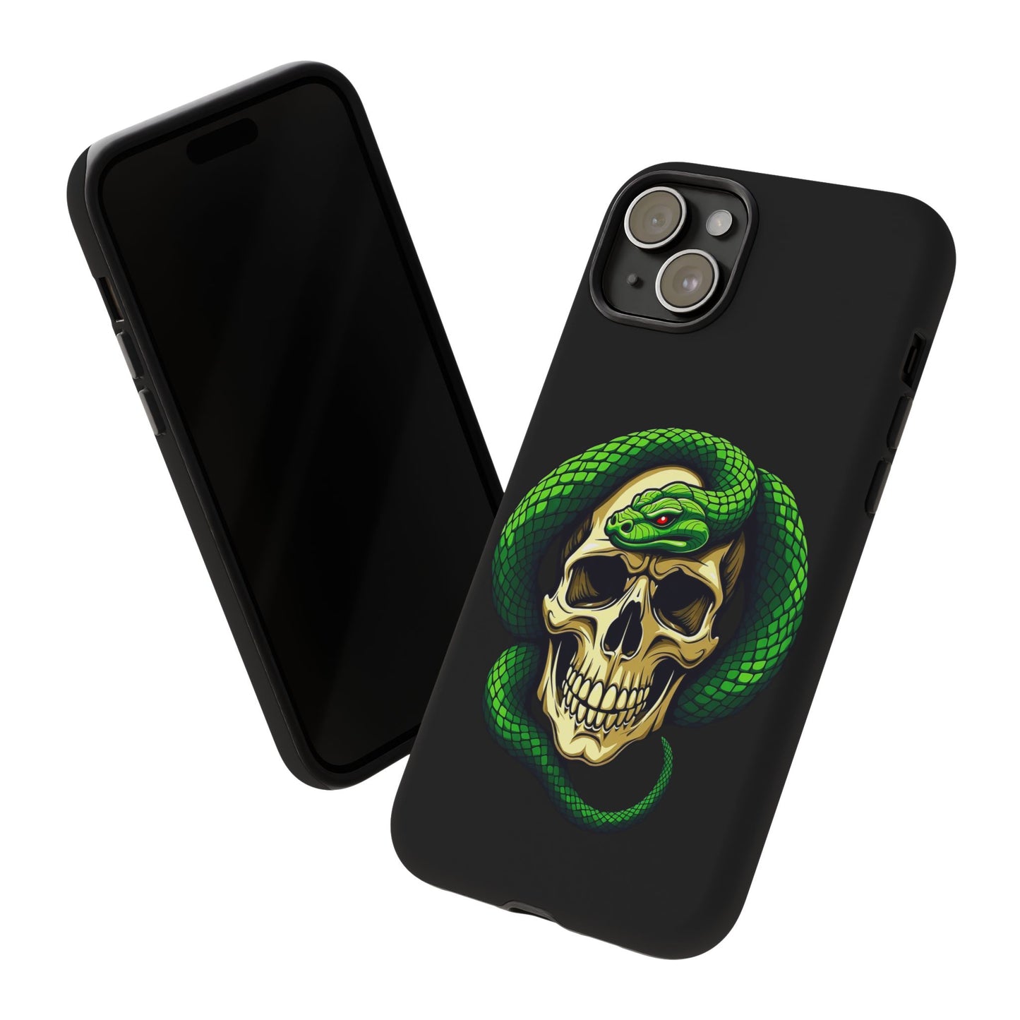 Skull & Snake Phone Case | Tough Cases, Protective Cover, Edgy Phone Accessories, Gothic Gift, Halloween Decor