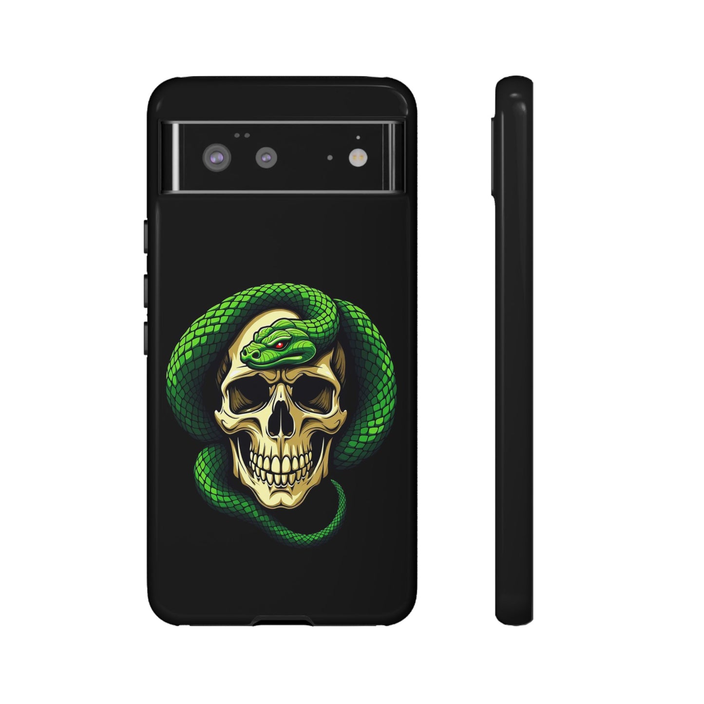 Skull & Snake Phone Case | Tough Cases, Protective Cover, Edgy Phone Accessories, Gothic Gift, Halloween Decor