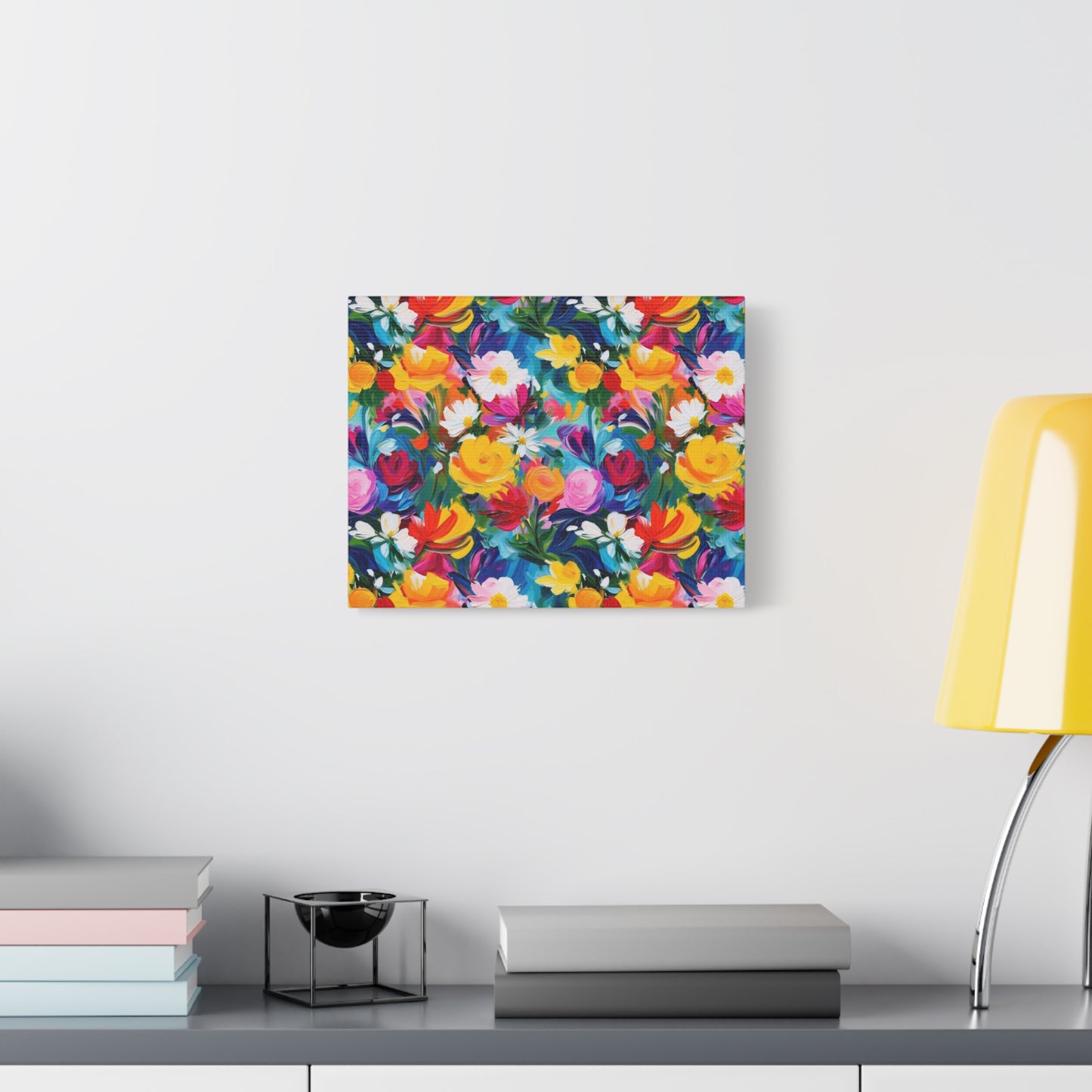 Vibrant Floral Matte Canvas Wall Art — Colorful Garden Print, Stretched 1.25"