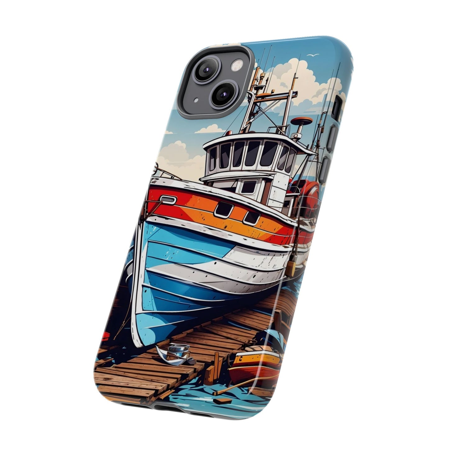 Colorful Fishing Boat Phone Case | Nautical Gift, Marine Design, Coastal Aesthetic, Summer Vibes, Sea Lover's Accessory
