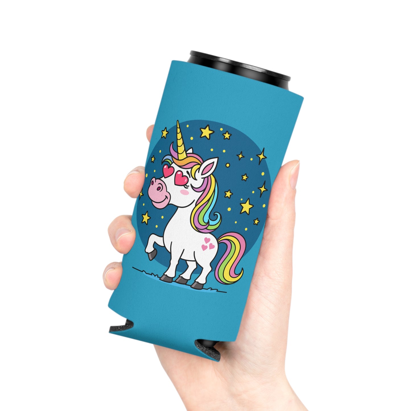 Whimsical Unicorn Can Cooler - Fun Drink Insulator for Parties, Birthdays, Summer BBQs, Magical Celebrations, Gift for Unicorn Lovers