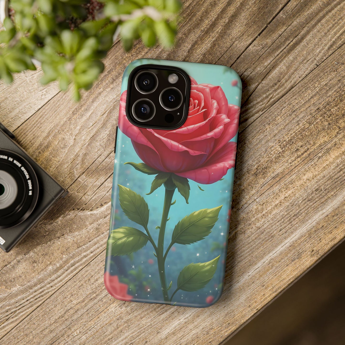 Floral Phone Case, Tough Cases with Elegant Rose Design, Stylish iPhone Cover, Rose Flower Gift for Nature Lovers, Unique Mobile Accessories