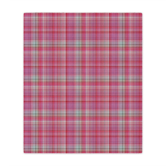 Pink Plaid Minky Blanket - Soft Cozy Throw for Home & Nursery