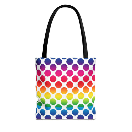 Vibrant Rainbow Tote Bag, Colorful AOP Shopping Bag, Eco-Friendly Grocery Tote, Beach Bag, Gift for Her, Pride Accessories