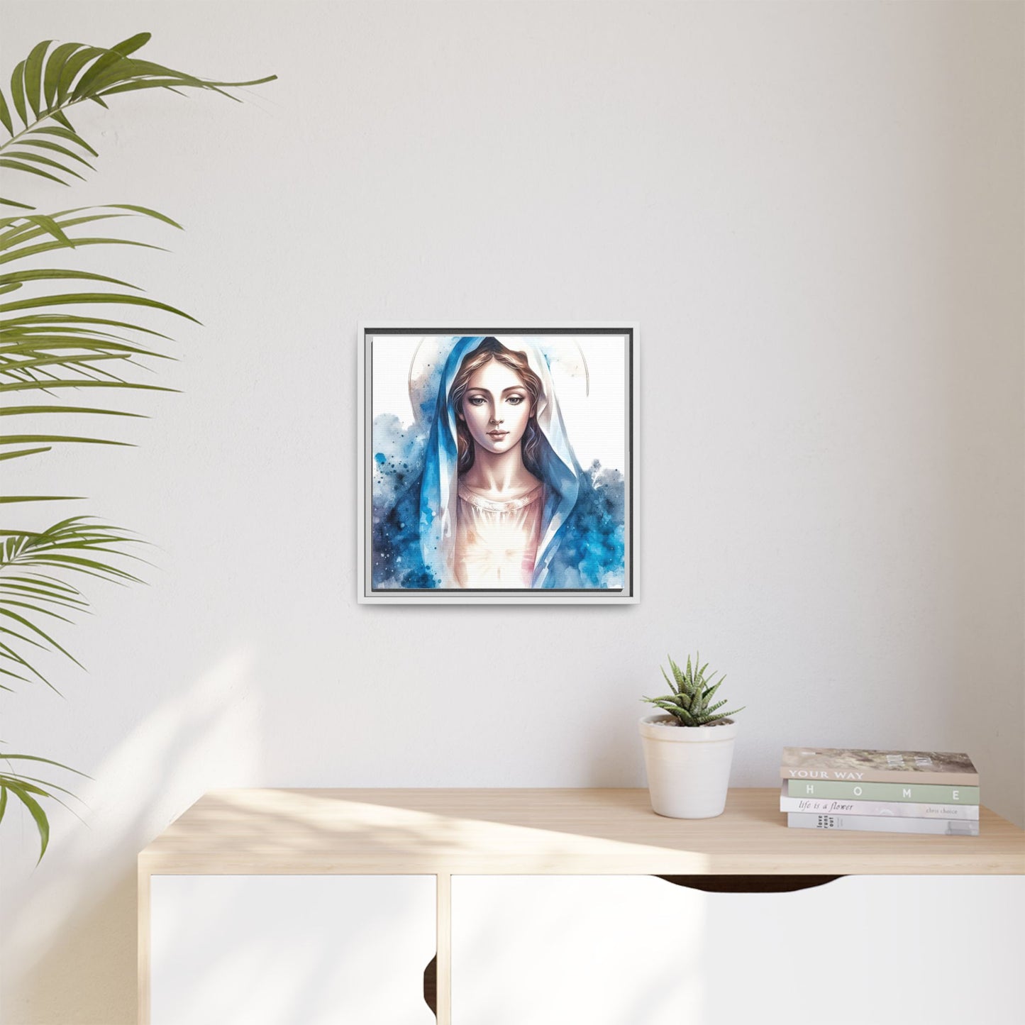 Framed Canvas Art Print, Spiritual Decor, Religious Artwork, Wall Decor, Gift for Faith, Elegant Home Decoration