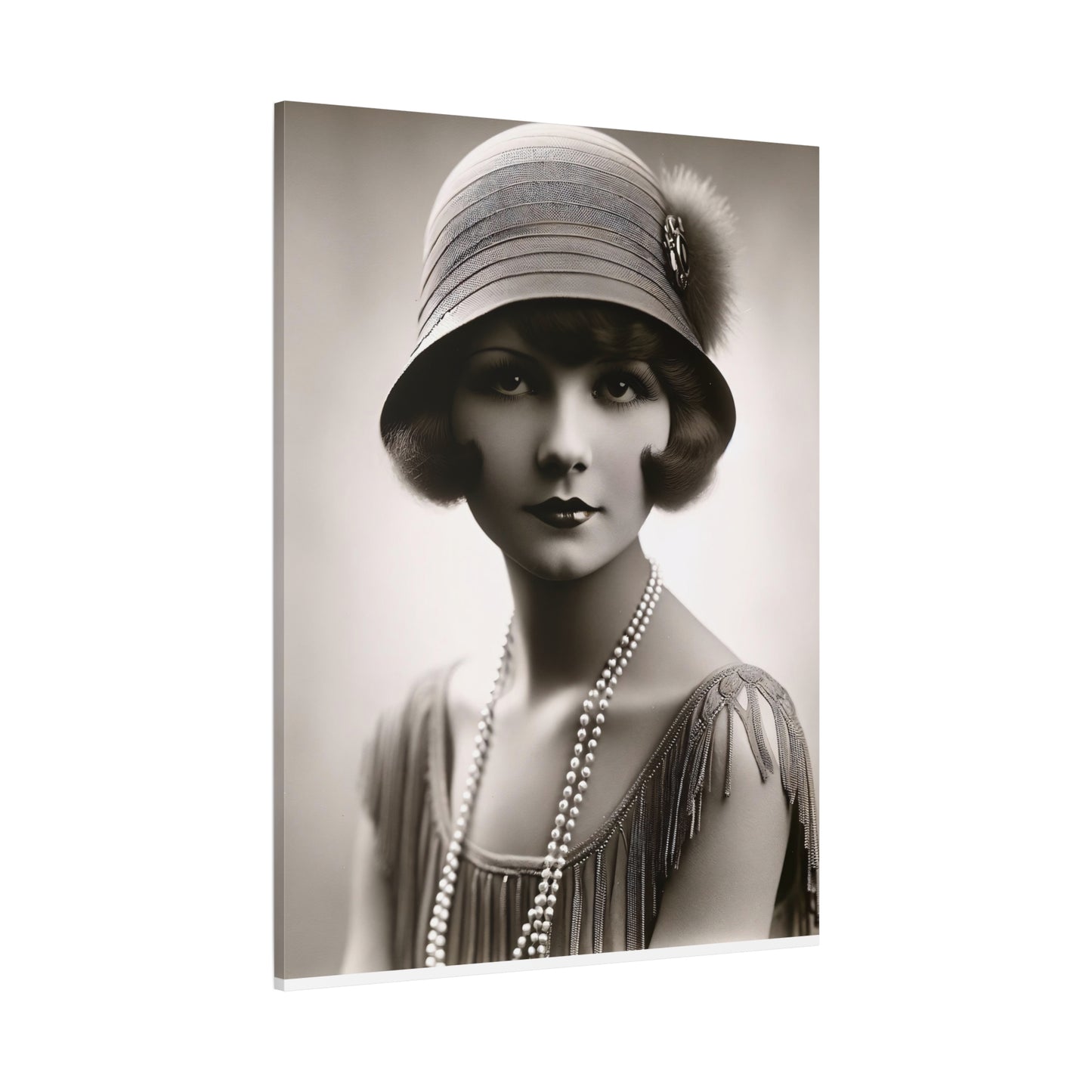 Vintage 1920s Flapper Portrait Canvas