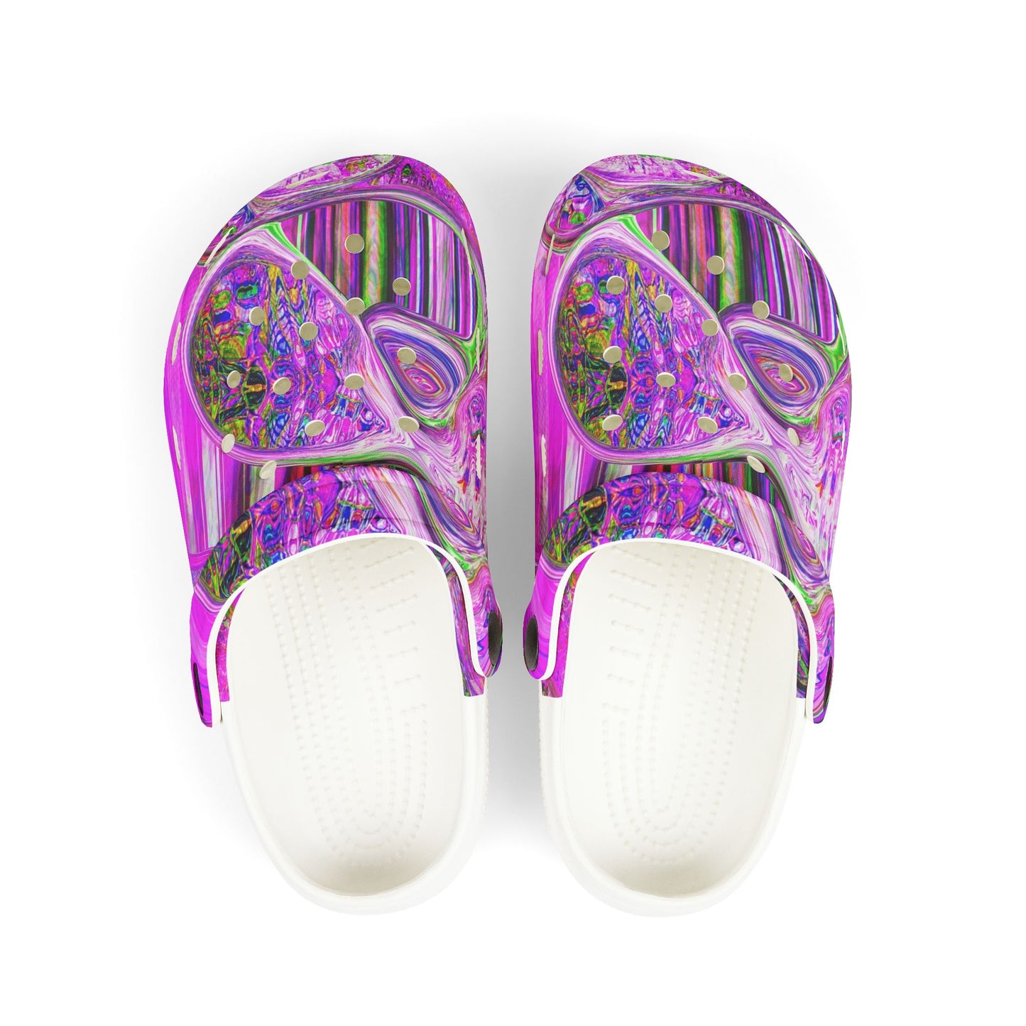 Kids Purple Swirl EVA Foam Clogs — Colorful Psychedelic All-Over Print
