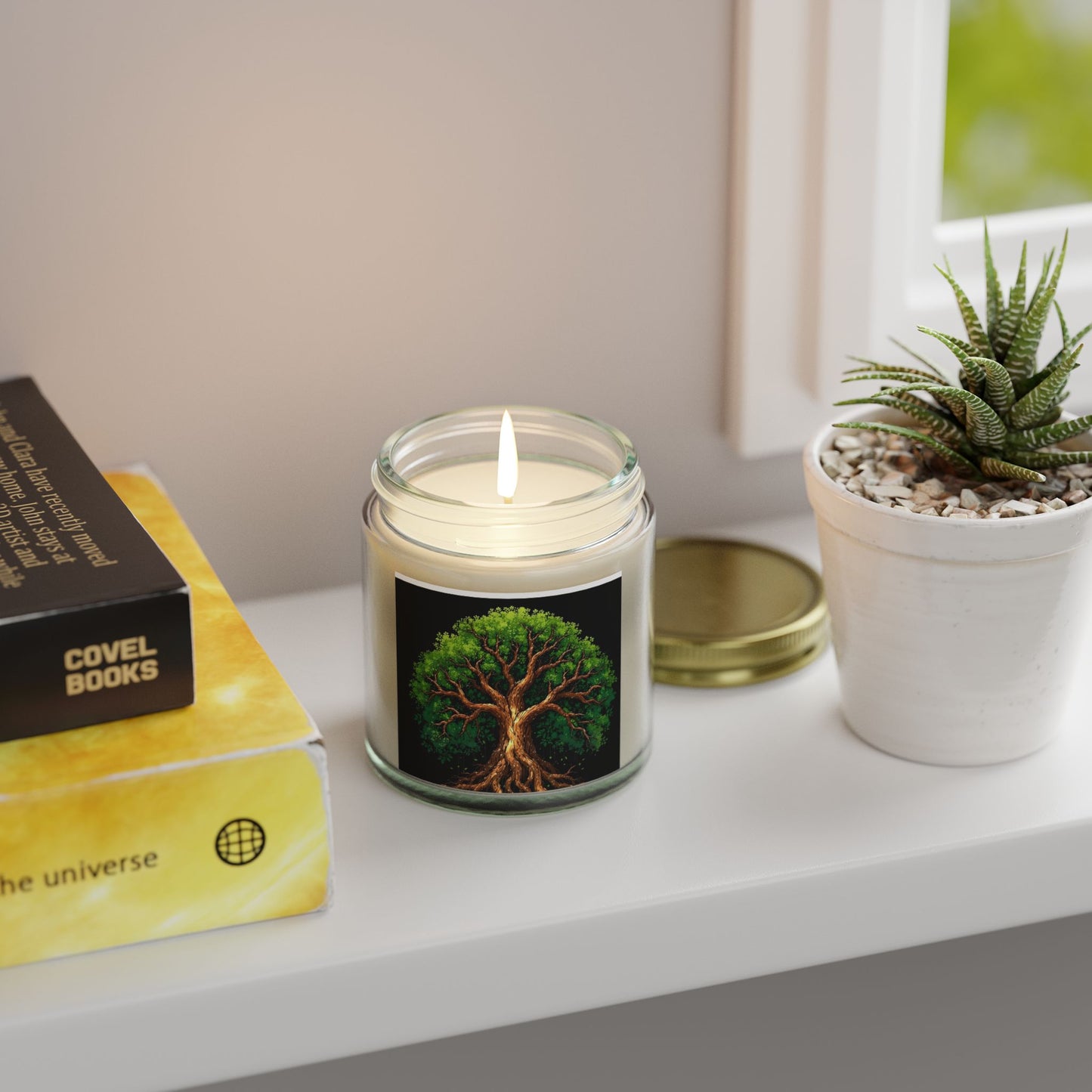 Scented Candles, Coconut Apricot Wax - Tree of Life Design, Eco-friendly Aromatherapy, Home Fragrance, Gifts for All Occasions