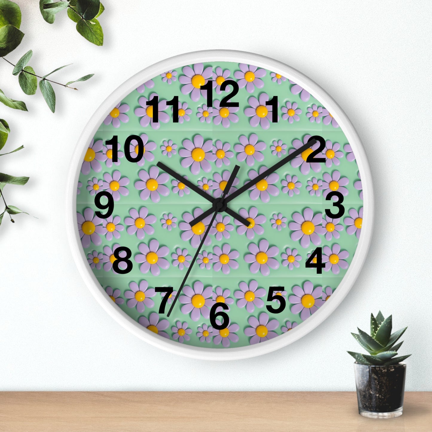 Charming Floral Wall Clock - Brighten Your Space with Decorative Timepiece, Home Decor, Gift for Her, Birthday, Mother's Day